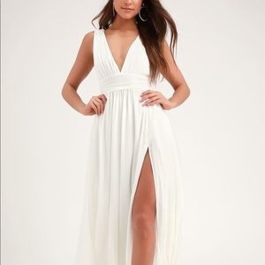 Lulu’s Heavenly hues white maxi dress